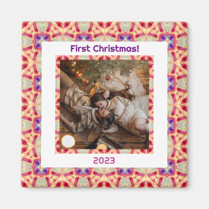 Aimant Photo personnalisé Premier Noël Nouveaux Mariés No