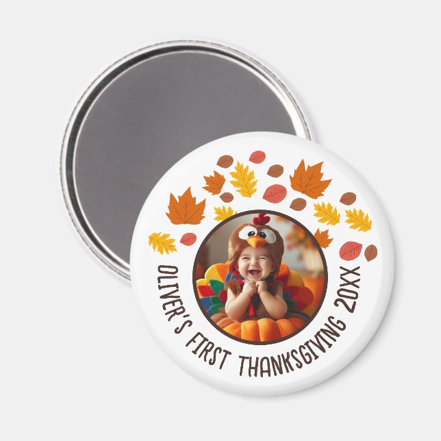 Aimant Photo personnalisée 1st Thanksgiving Fall Gift pou (Recto/Verso)