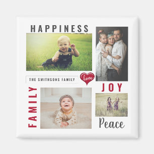 Aimant Photo personnalisée Collage Amour Joie Famille