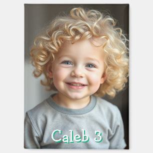 Aimant Photo personnalisée de l'enfant, nom et âge