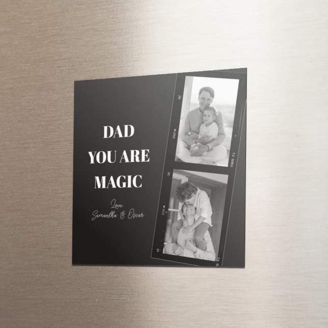 Aimant Photo personnalisée 'Papa, tu es magique' Deux Pèr (Créateur téléchargé)