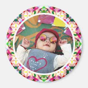 Aimant Photo personnalisée Pink Grand-parents Day Granny