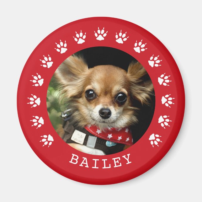 Aimant Photo pour animaux de compagnie Empreintes de patt (Devant)