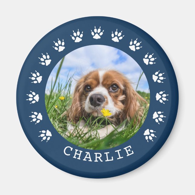 Aimant Photo pour animaux de compagnie Empreintes de patt (Devant)