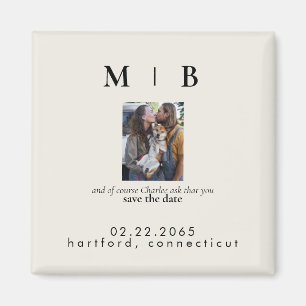 Aimant Photo pour animaux de compagnie Monogramme Cream E