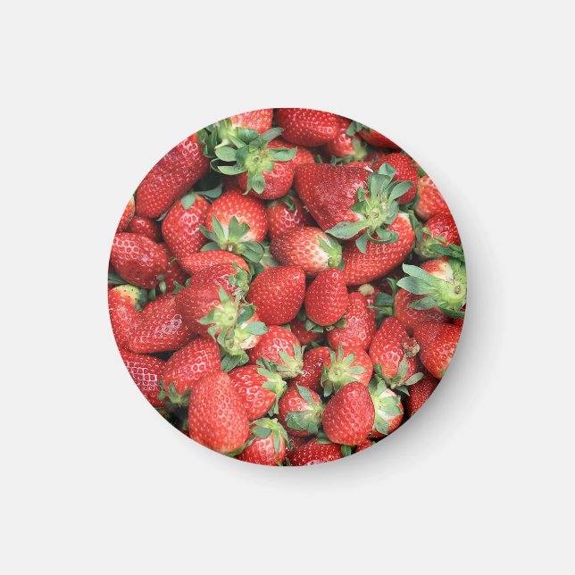 Aimant Photo Red Juicy Strawberries (Devant)