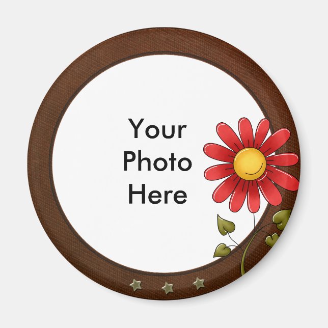 Aimant photo rond (Devant)