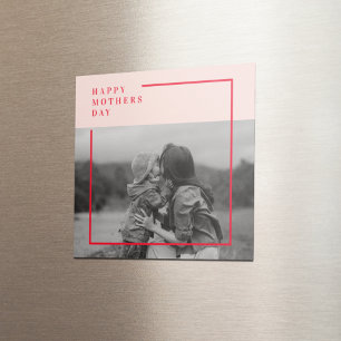 Aimant Photo rose et rouge Cadeau de la fête des mères