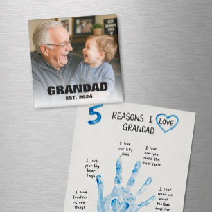 Aimant Photo souvenir moderne de grand-père Est année