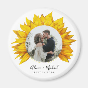 Aimant Photo tournesol mariage rustique enregistrer la da