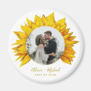 Aimant Photo tournesol mariage rustique enregistrer la da