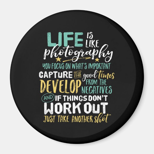 Aimant Photographie Inspirationnelle Vie Citation Photogr (Devant)