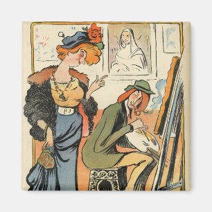 Aimant Phryne : caricature du modèle d'un artiste