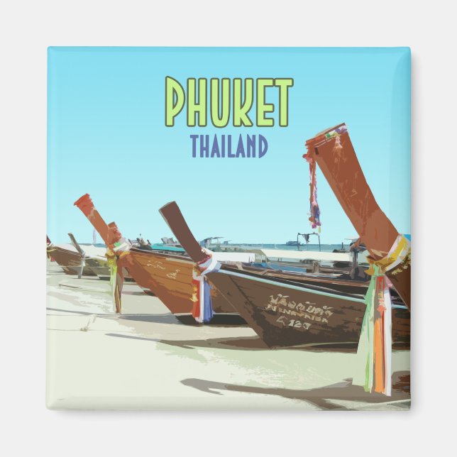 Aimant Phuket Thaïlande Tropical Beach Vintage (Devant)
