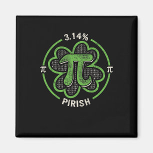 Aimant Pi Day 3.14 % Pirish Vintage irlandais Shamrock St
