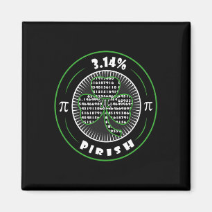 Aimant Pi Day Irlandais Shamrock Clover Pirish Math Lover