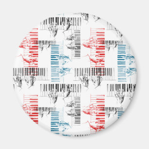Aimant Pianiste mains motif