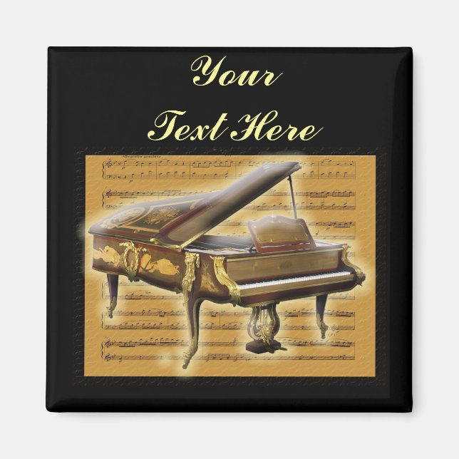 Aimant Piano antique et musique (Devant)