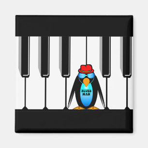 Aimant piano d'homme de bleus