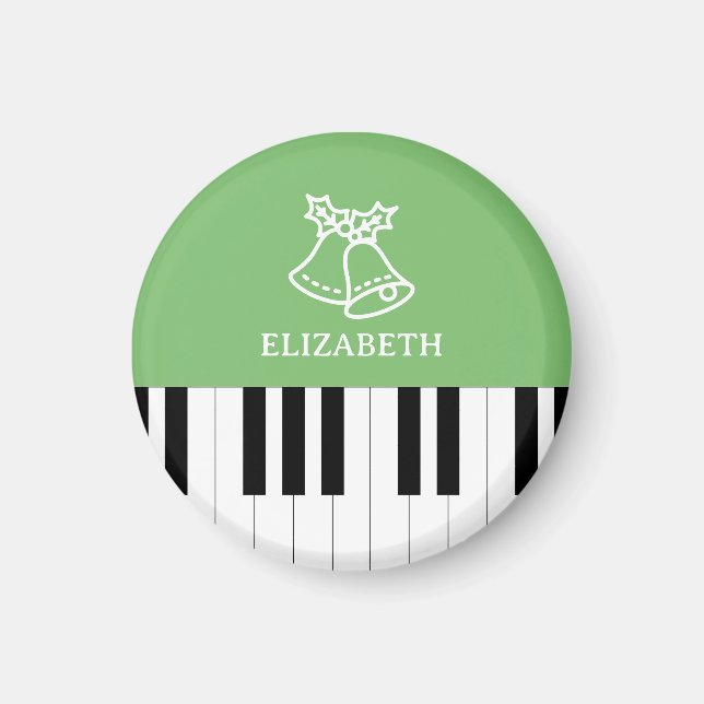 Aimant Piano Key Meilleur Enseignant Piano Ever Noël Vert (Devant)