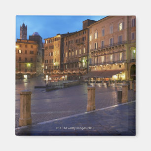 Aimant Piazza Del Campo au crépuscule, Sienne