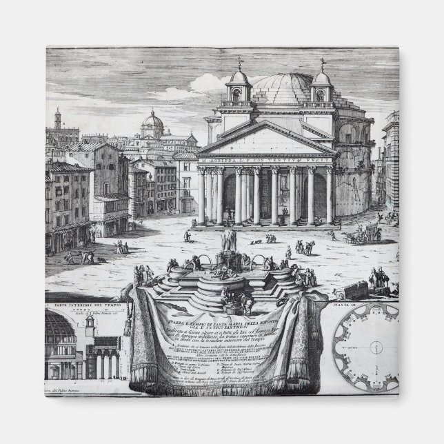 Aimant Piazza della Rotonda avec vue sur le Panthéon (Devant)