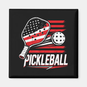 Aimant Pickleball féminin 4 juillet Drapeau américain