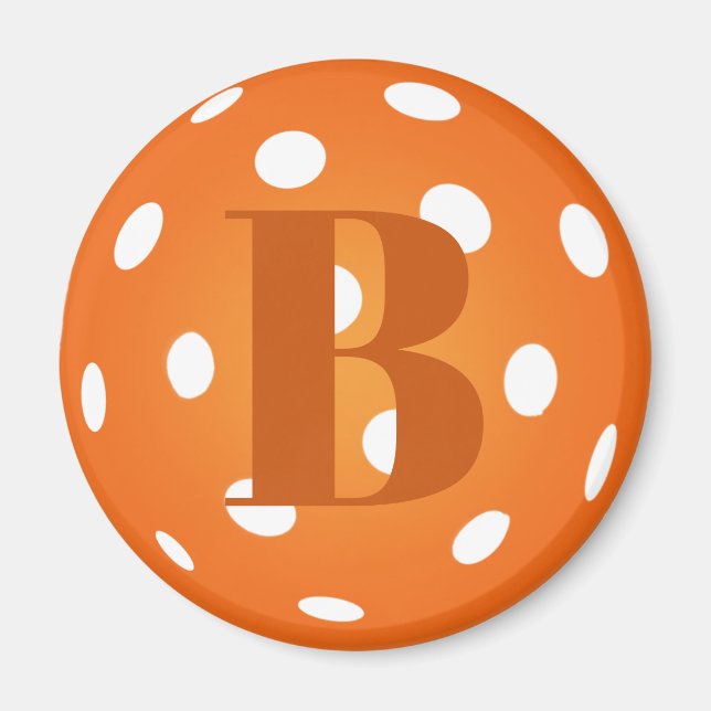 Aimant Pickleball Monogram Orange (Devant)