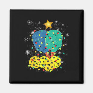 Aimant Pickleball Noël Père Noël Pickleball X Mas Lumière