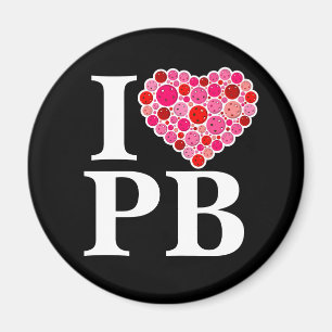 Aimant Pickleball plein coeur rose et rouge I coeur PB