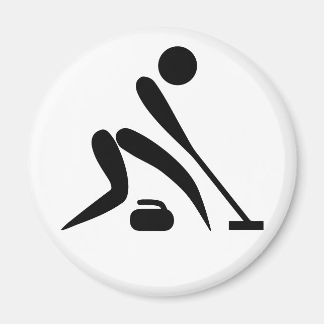 Aimant Pictographe de curling (Devant)