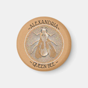 Aimant Pièce de monnaie en cuivre de reine des abeilles