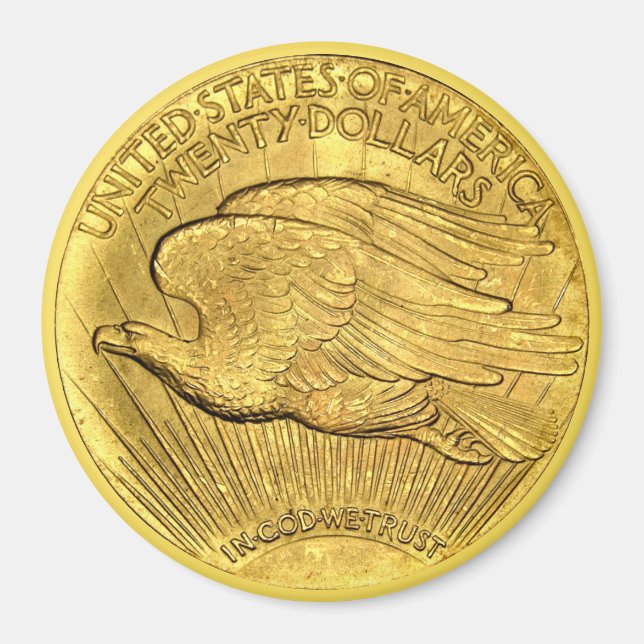 Aimant Pièce d'or de 20 dollars US Eagle (Devant)
