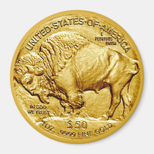 Aimant Pièce d'or US Buffalo de 50 dollars