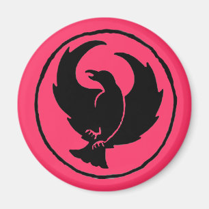 Aimant pied-de-croix noir/rose