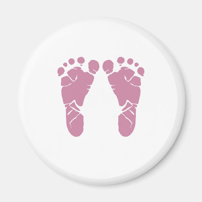 Aimant Pieds de bébé roses (Devant)
