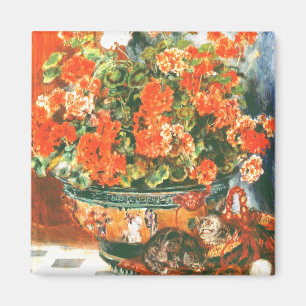 Aimant Pierre-Auguste Renoir Geraniums And Cats