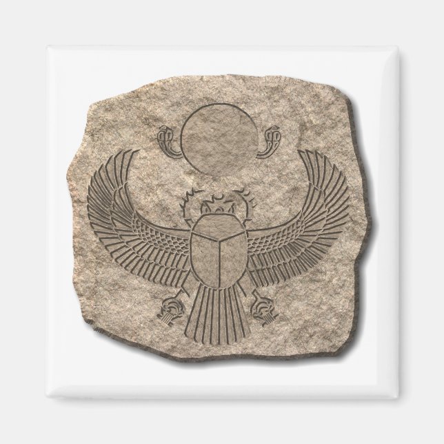 Aimant Pierre de scarab antique égyptienne sacrée (Devant)