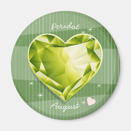 Aimant Pierres d'origine Août Péridot Olive Green Heart