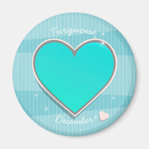 Aimant Pierres d'origine Décembre Turquoise bleu Coeur