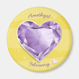 Aimant Pierres d'origine février Améthyste Coeur violet/l