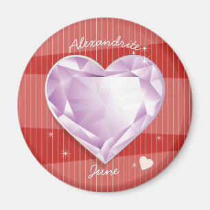 Aimant Pierres d'origine Juin Alexandrite Pink Purple Hea