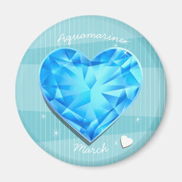 Aimant Pierres d'origine Mars Aquamarine bleu Coeur