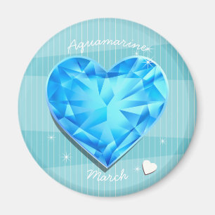 Aimant Pierres d'origine Mars Aquamarine bleu Coeur