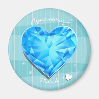 Aimant Pierres d'origine Mars Aquamarine bleu Coeur