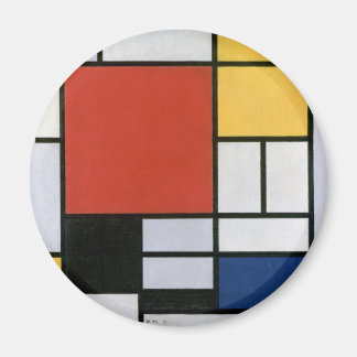 Aimant Piet Mondrian Rouge Bleu Jaune Art Abstrait