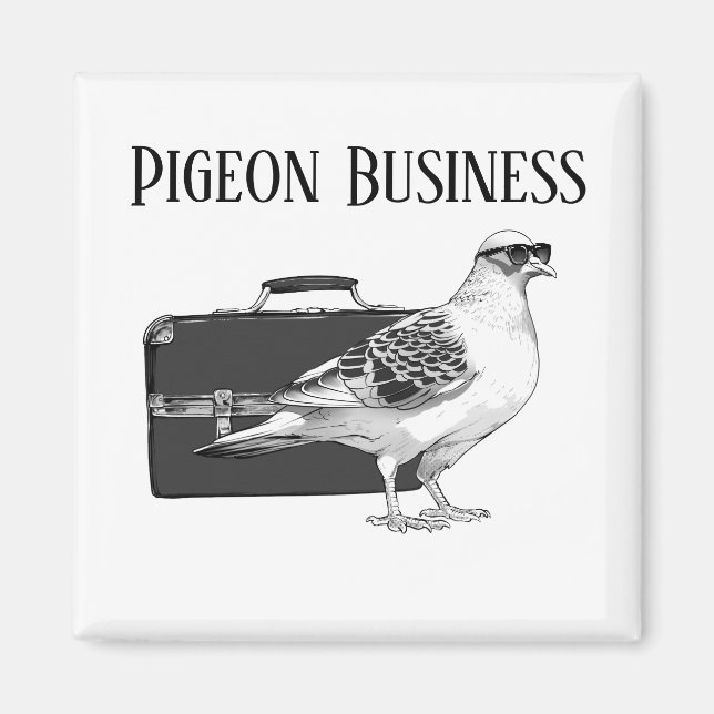 Aimant Pigeon Business (Pas de sac à dos) (Devant)