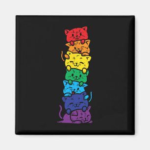 Aimant Pile de chat arc-en-ciel Gay pride mou Lgbt Animal