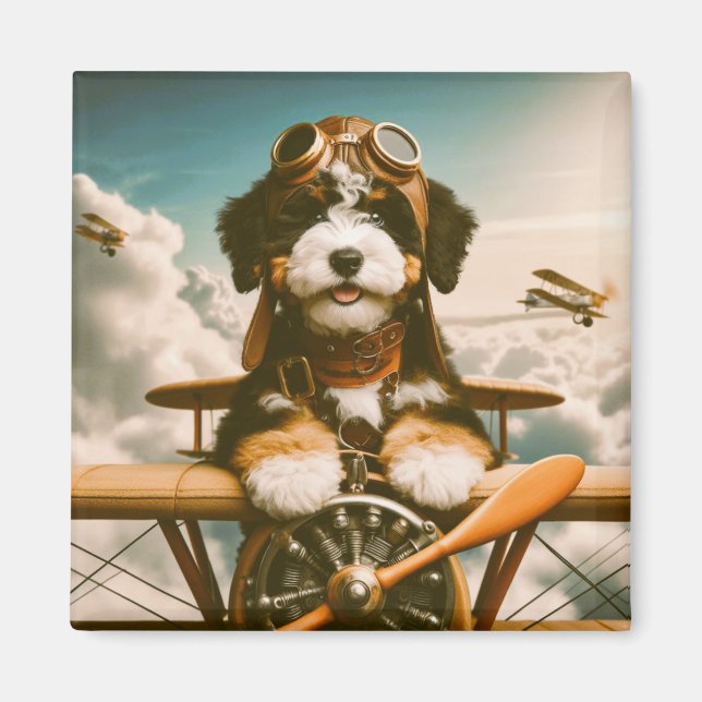 Aimant pilote bernedoodle (Devant)