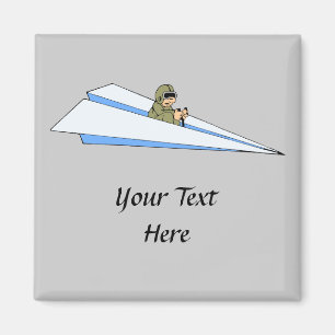 Aimant Pilote d'avion en papier amusant